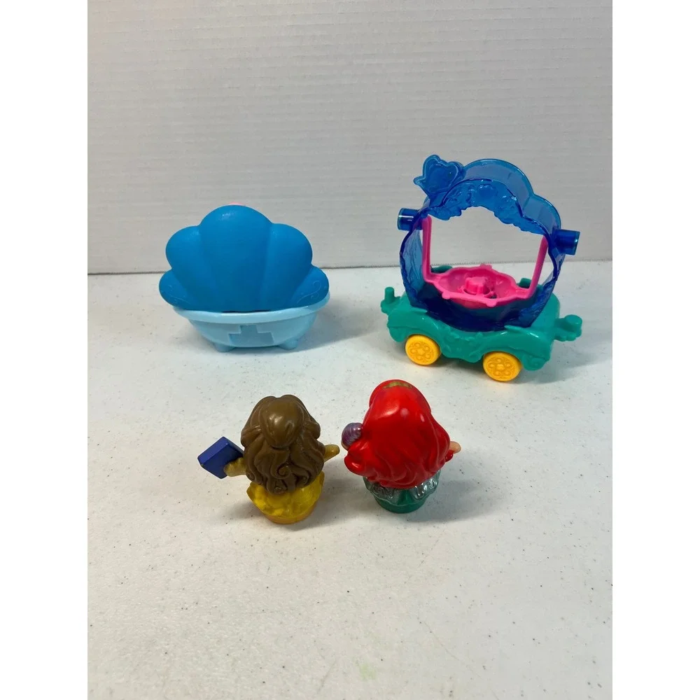 Fisher Price Little People Disney Princess Ariel Belle Figures Tub Carriage Set